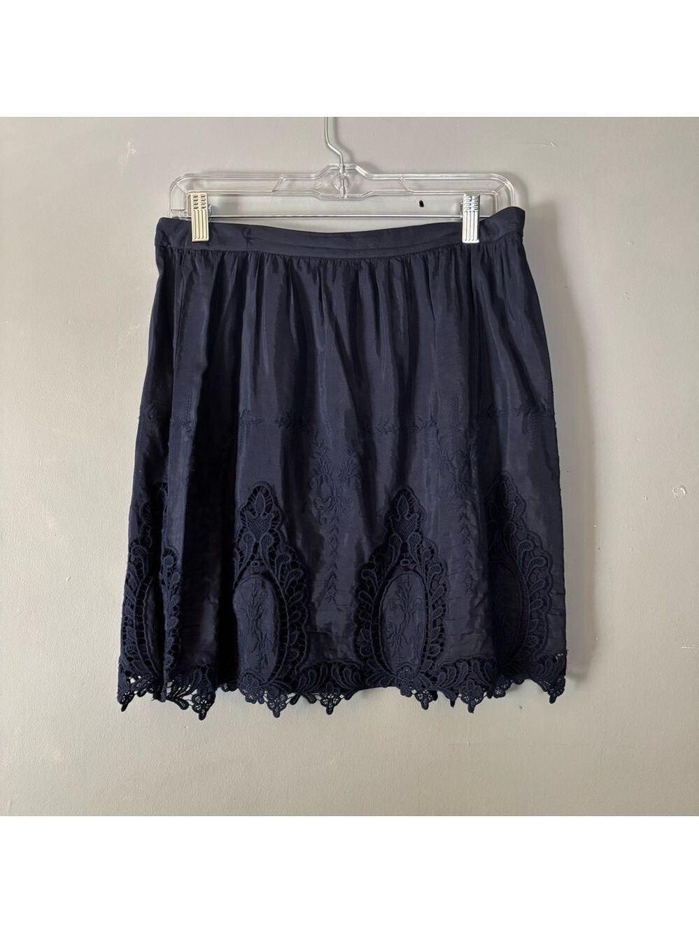 NAF NAF Paris Navy Lace Mini Skirt Lined Women’s Size M / 38
